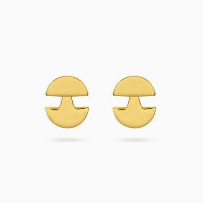 Pure Silver Earrings - Modernized 3 in 1 Gold Stud - Tweov Jewels