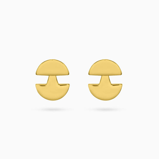 Pure Silver Earrings - Modernized 3 in 1 Gold Stud - Tweov Jewels