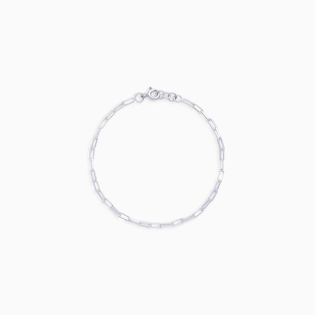 Flat Interlinked 925 Sterling Silver Chain Bracelet Design - Tweov Jewels