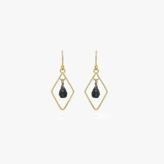 Contemporary Gold Oynx Model Earrings - Tweov Jewels