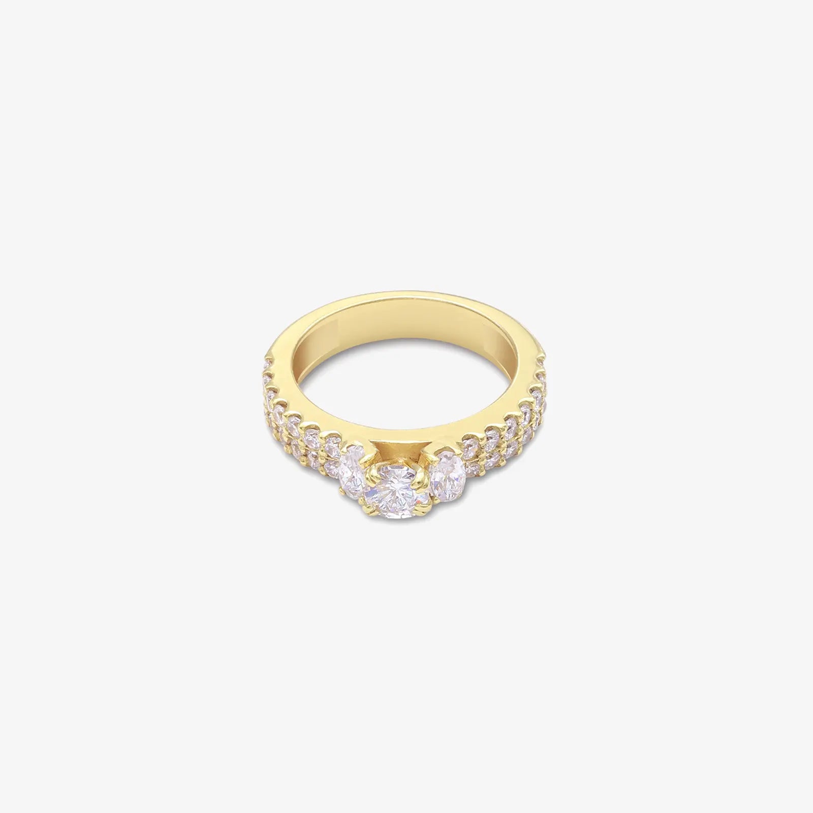 Gold Plated Solitaire CZ Stylish Silver Ring - Tweov Jewels