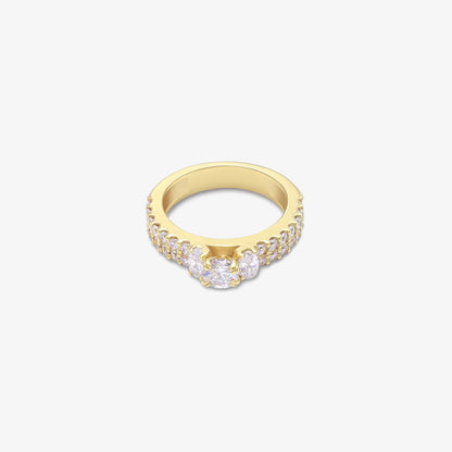 Gold Plated Solitaire CZ Stylish Silver Ring - Tweov Jewels