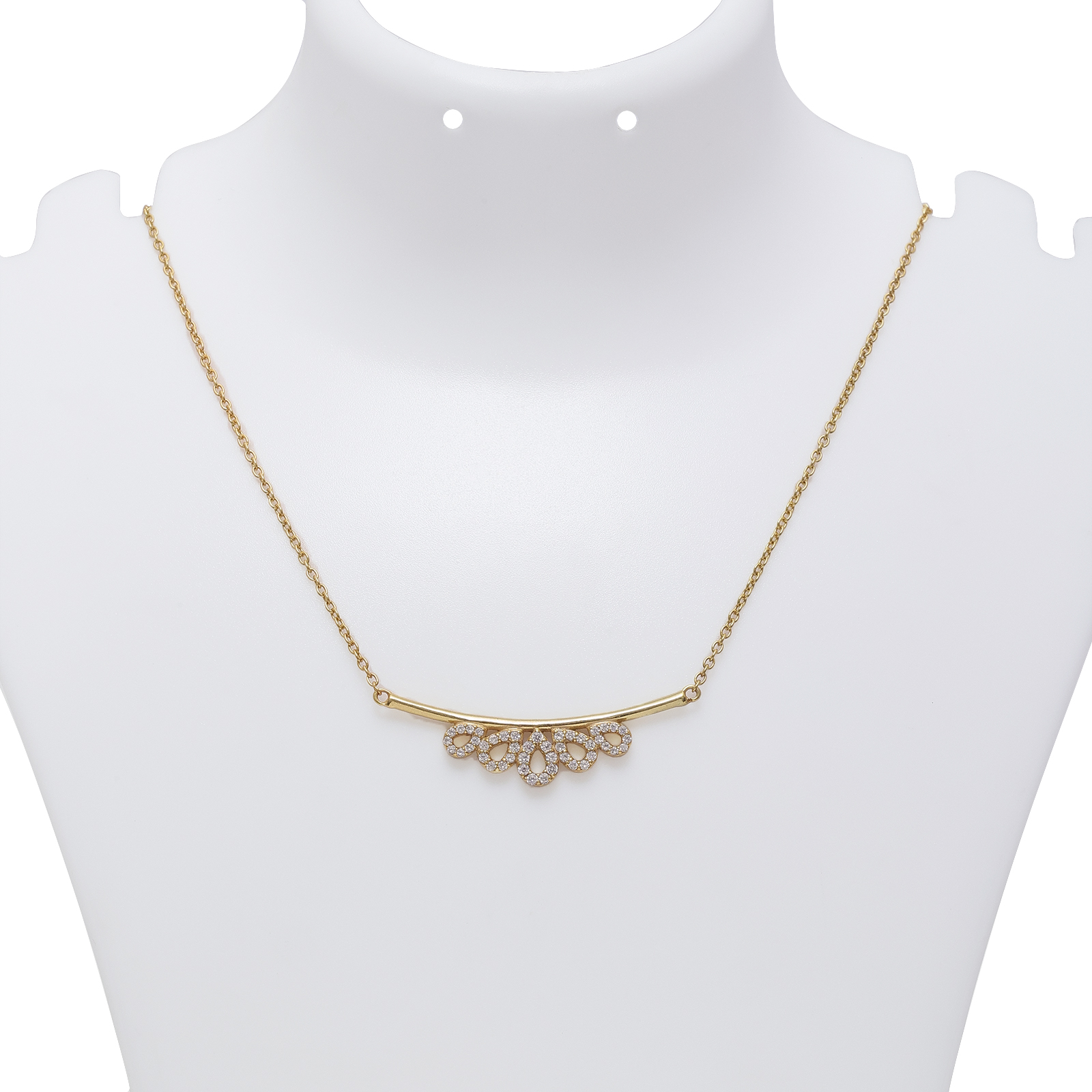 Pure Silver Necklace - Dewdrop Dazzle with CZ stones - Tweov Jewels