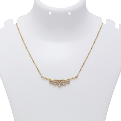 Pure Silver Necklace - Dewdrop Dazzle with CZ stones - Tweov Jewels