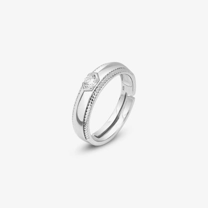 Braided Edge Couple Rings for Men & Women – 925 Sterling Silver Rhodium Plated
