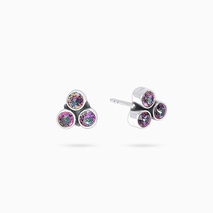 Pure Silver Earrings - Mini Blurple CZ Stone Stud - Tweov Jewels