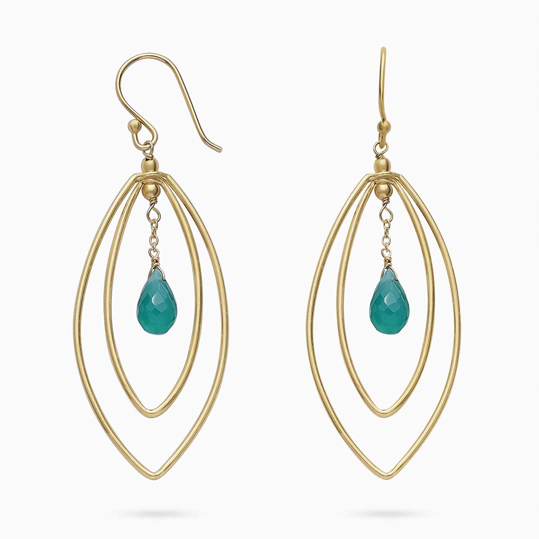 Pure Silver Earrings - Made With Vibrant Green Jade - Tweov Jewels