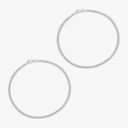 Triple Layer Snake Silver Chain Anklet - Tweov Jewels