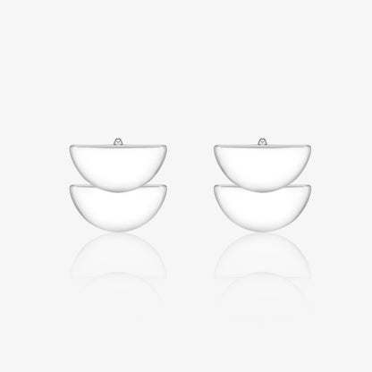 Silver Moon Cut Earrings