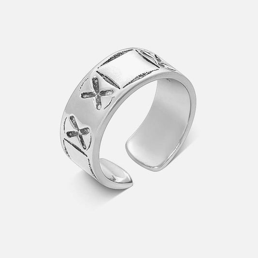 Adjustable Open Silver Band Ring
