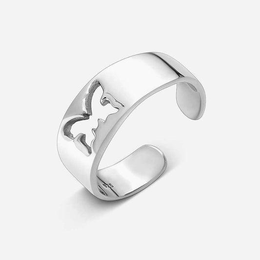 Silver Butterfly Band Ring