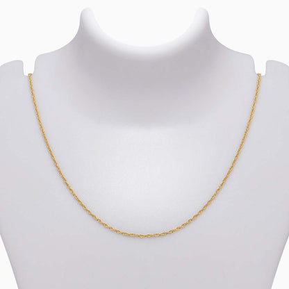 Pure 925 Silver Chain - Classic Rope Chain With Gold Finish - Tweov Jewels