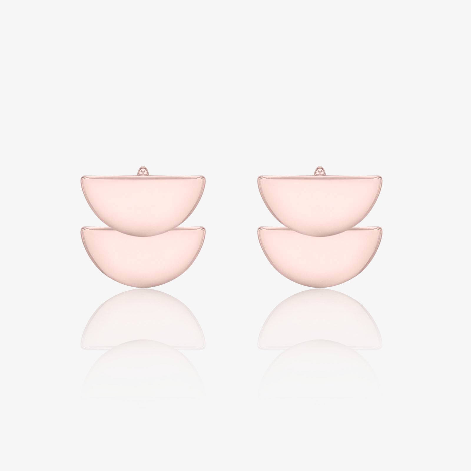 Rose Gold Plated Moon Shaped Silver Earrings - Tweov Jewels