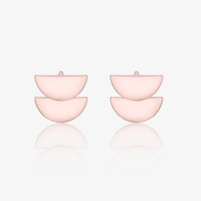 Rose Gold Plated Moon Shaped Silver Earrings - Tweov Jewels