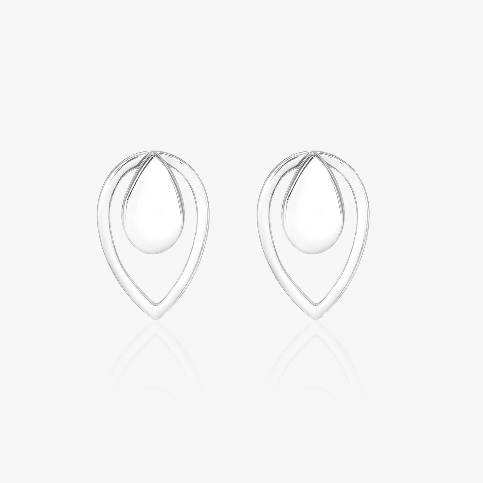 Pure 925 Sterling Silver Raindrop Stud Earrings for Women