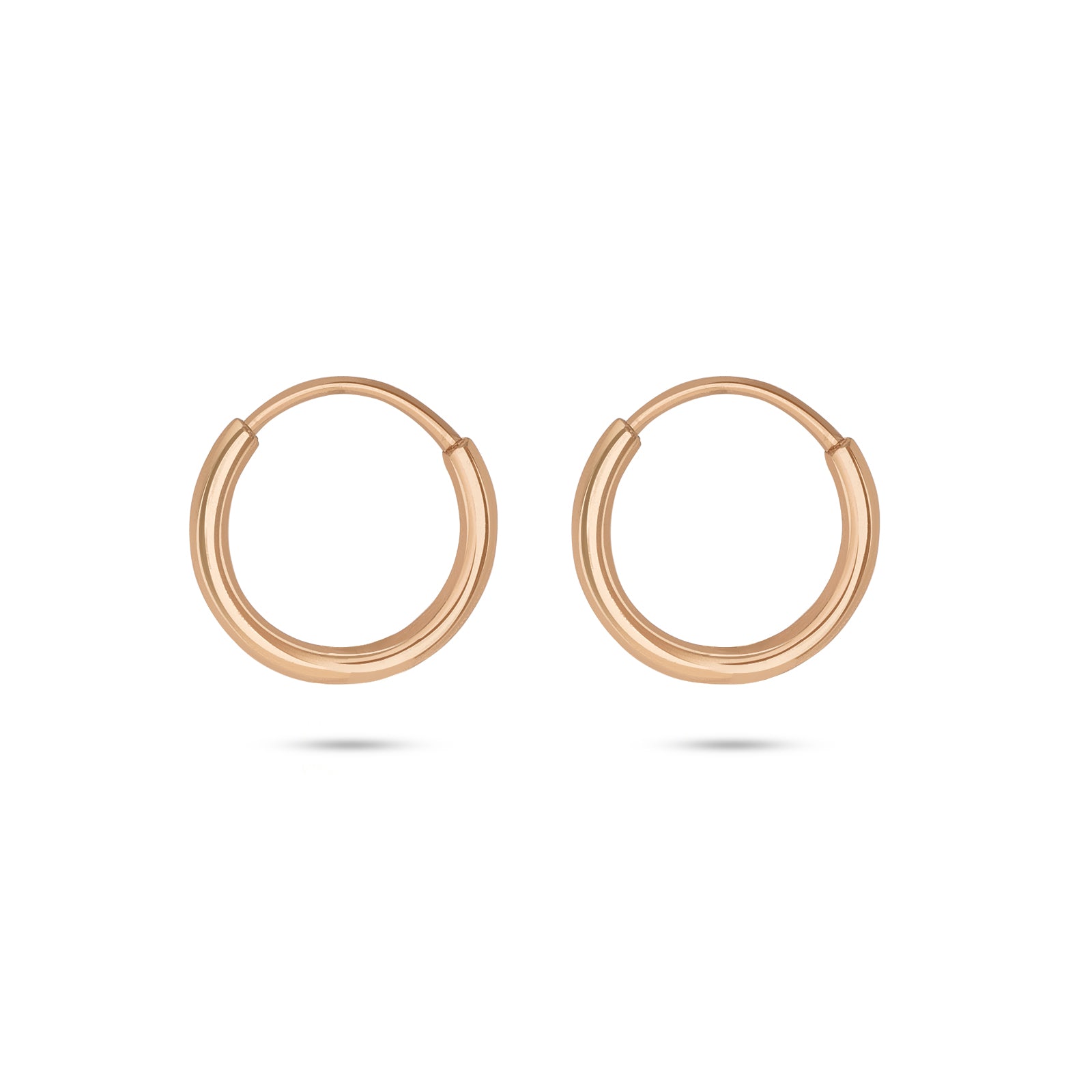 Pure 925 Silver Rose Gold Earrings - Heart-in Loop Ring Model - Tweov Jewels