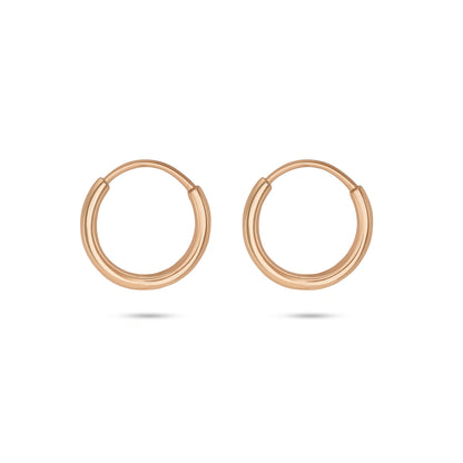 Pure 925 Silver Rose Gold Earrings - Heart-in Loop Ring Model - Tweov Jewels