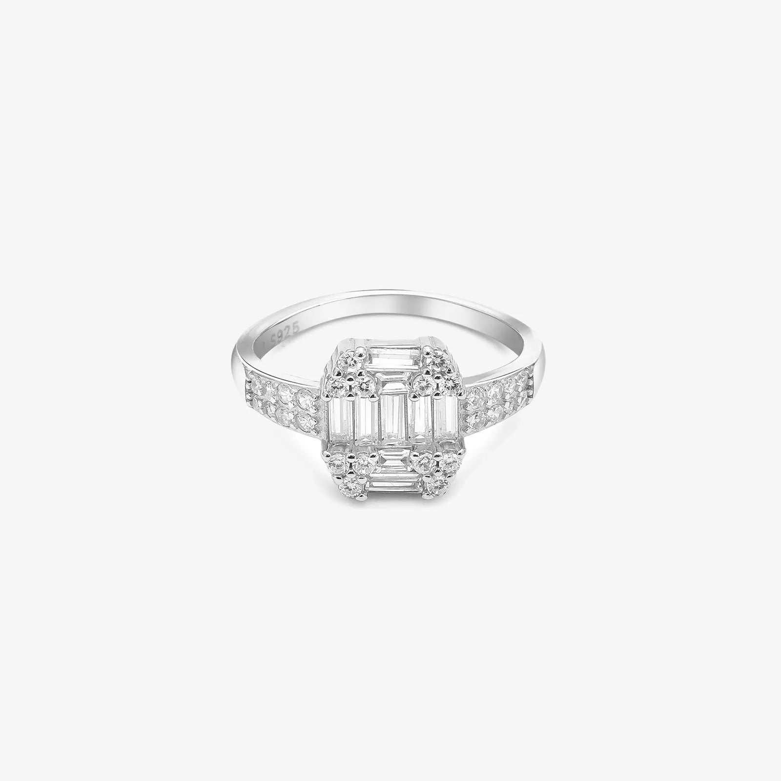 CZ Baguette Cluster Ring for Women - Tweov Jewels