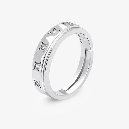 CZ Studded Starlight Silver Ring for Women - Tweov Jewels