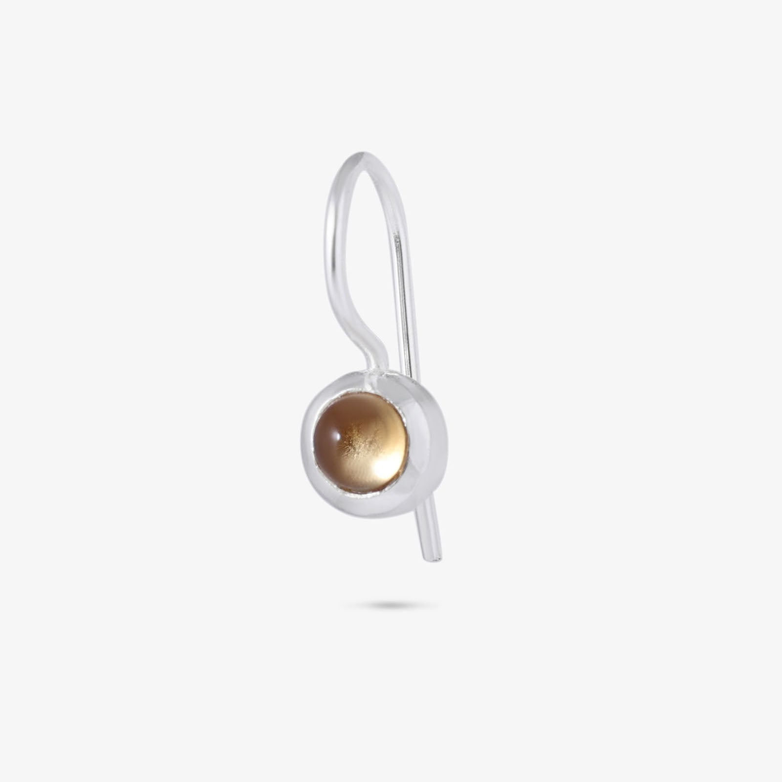 Pure Silver Earrings - Made With Tiny Tiger-Eye Stone - Tweov Jewels