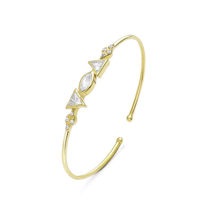 Marquise Diamond Gold Polished 925 Sterling Silver Bracelet - Tweov Jewels