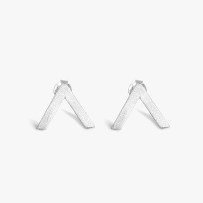 V Shaped Silver Stud Earrings - Tweov Jewels