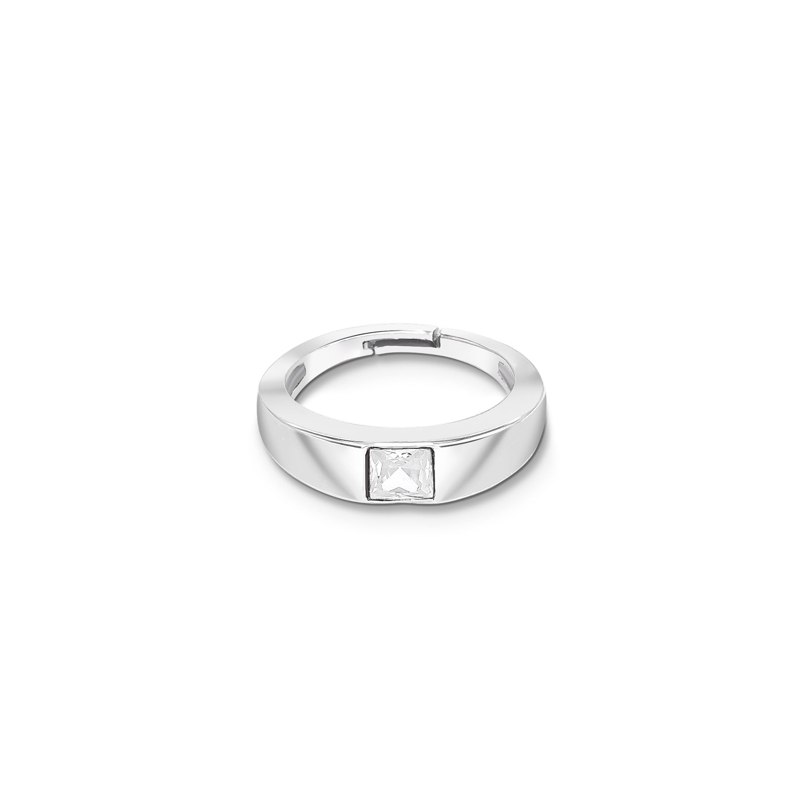 Sleek Minimalist CZ Silver Ring - Tweov Jewels