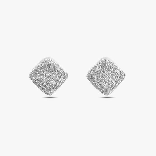 Square Shaped Silver Stud Earrings - Tweov Jewels