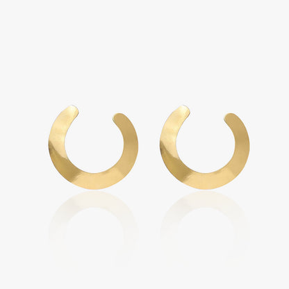 Gold-Plated U Shape Silver Stud Earrings