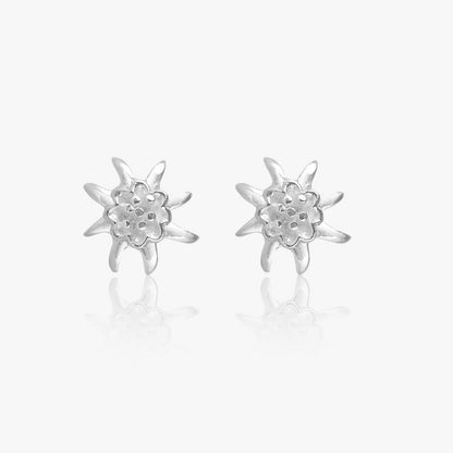 Classic Floral Silver Stud Earrings