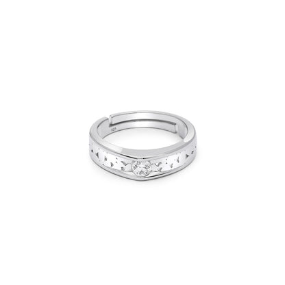 Shard Texture Couple Rings for Men & Women – 925 Sterling Silver Rhodium Plated