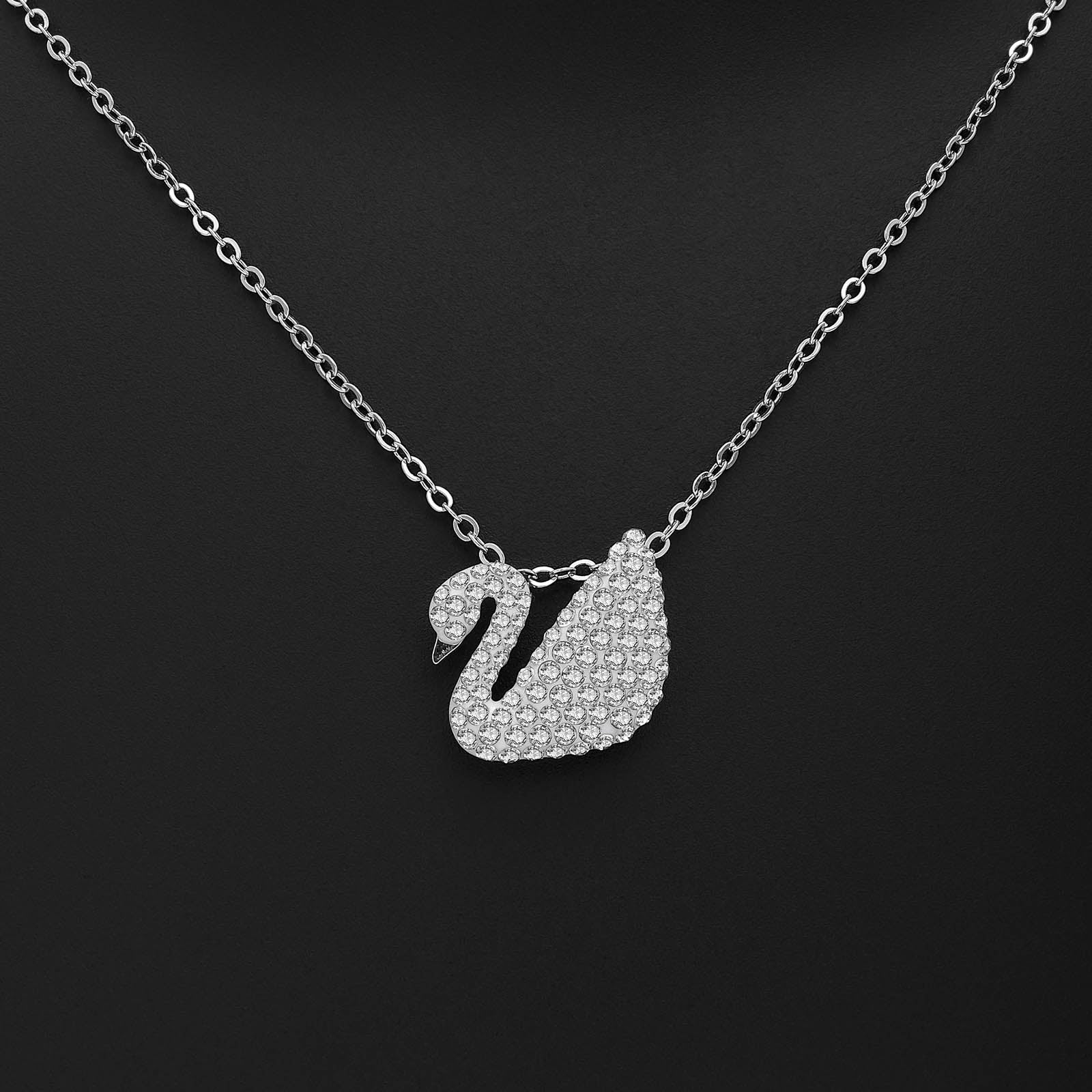 Swan Design Silver Pendant Necklace - Tweov Jewels