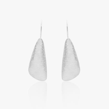 Plain Leaf Design Silver Drop Earrings