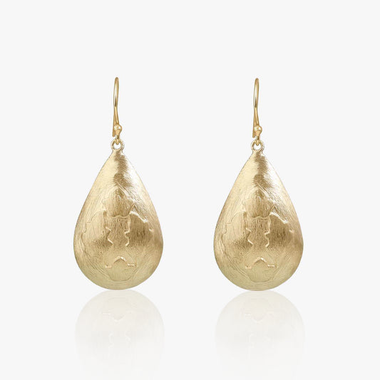 Gold-Plated Silver Traditional Leaf Drop Earrings