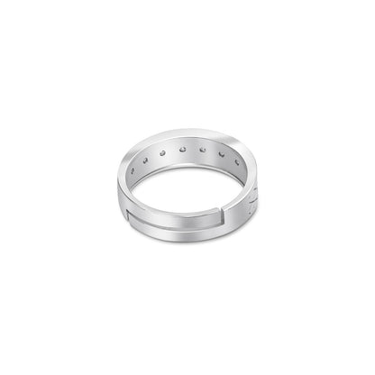 Pure 925 Silver Ring - Eternal CZ Couple Band - Tweov Jewels