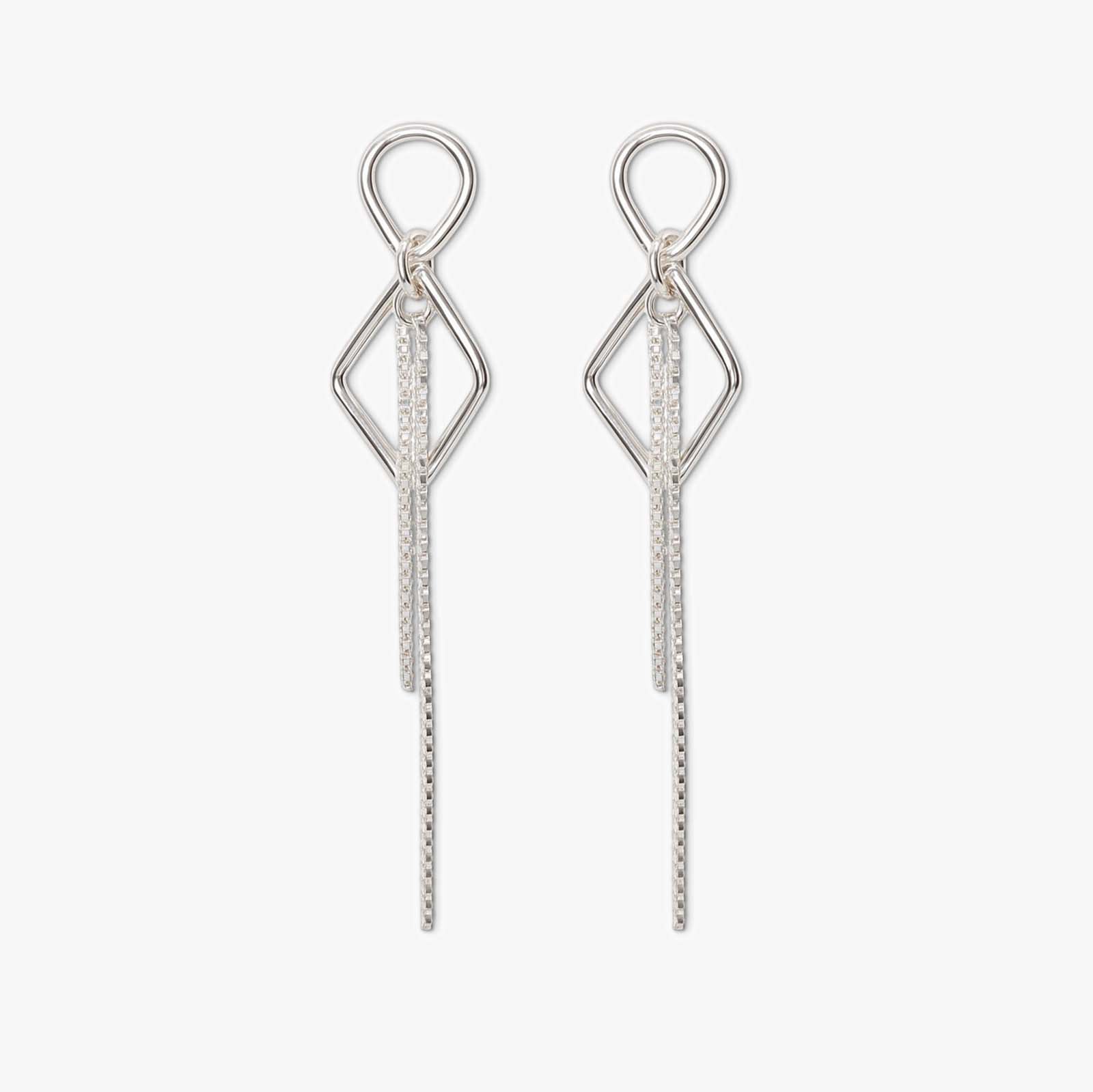 Sleek Threader Chain Design Silver Earrings - Tweov Jewels