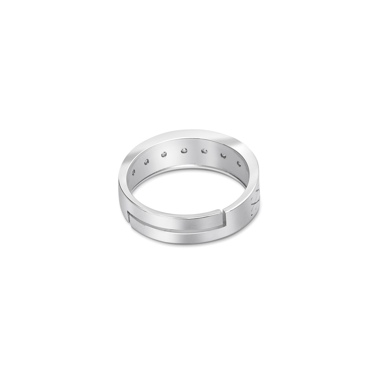 Lattice Bond Couple Rings for Men & Women – 925 Sterling Silver Rhodium Plated