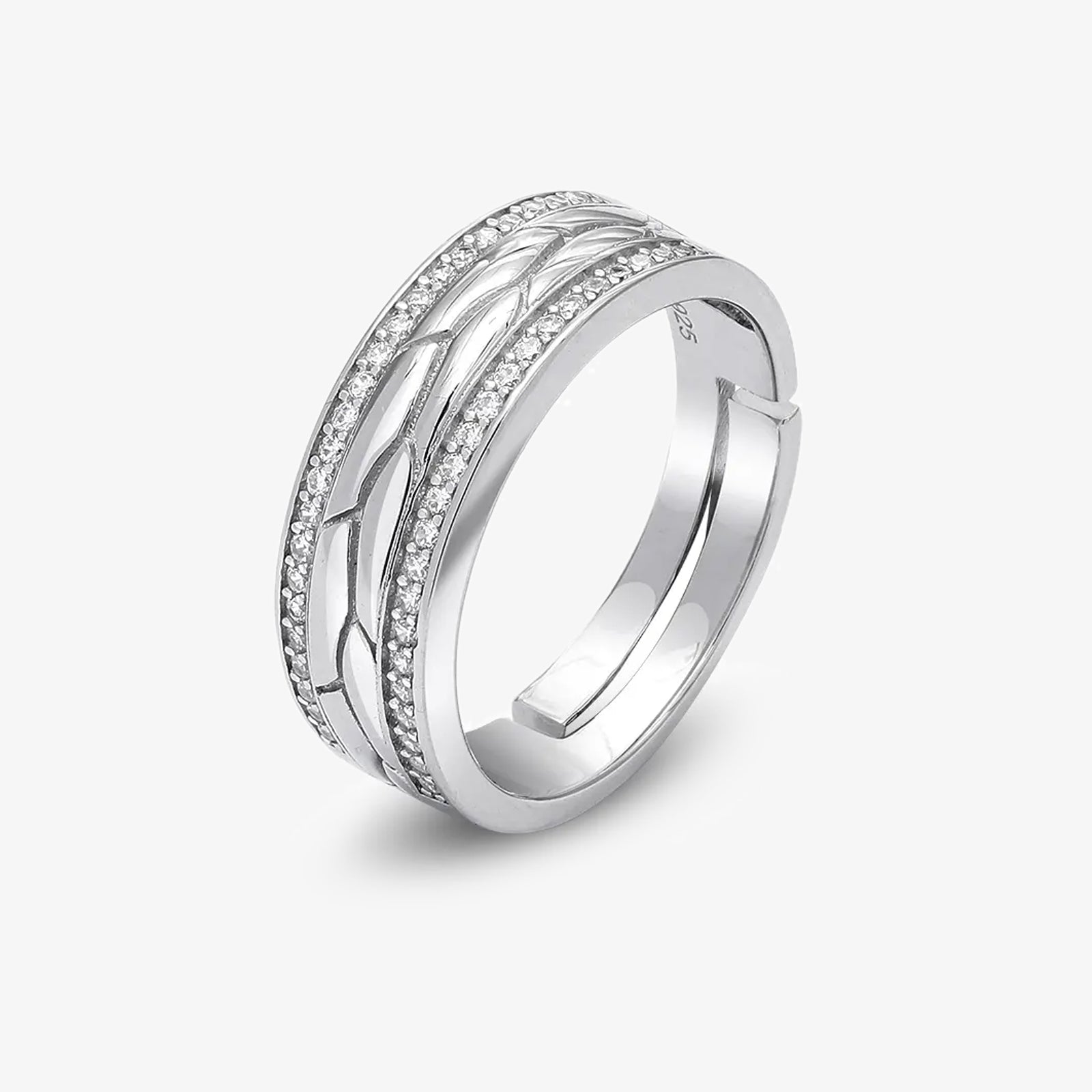 Dual Layered CZ Silver Ring for Women - Tweov Jewels