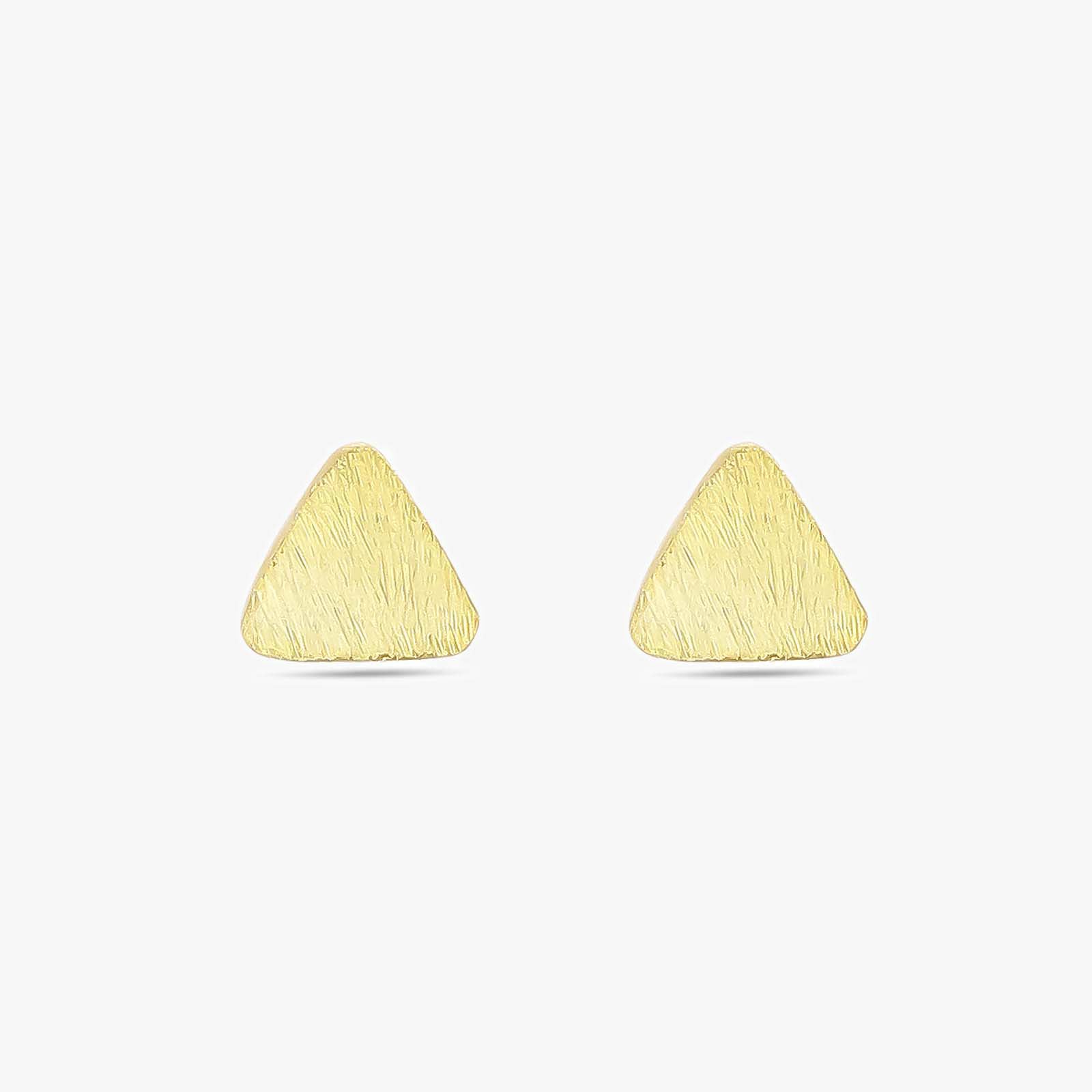 Pure Silver Stud - Triangle Gold Plated Model - Tweov Jewels