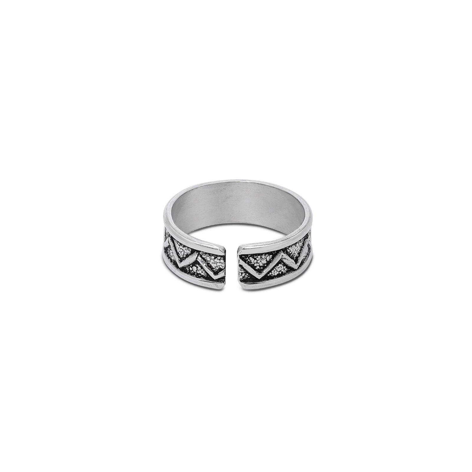 Pure Silver Toe Ring - Eternal Zig Zag Waves - Tweov Jewels