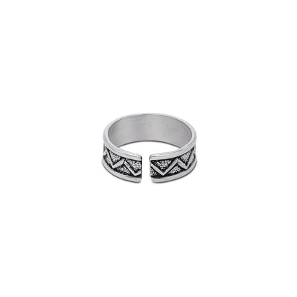 Pure Silver Toe Ring - Eternal Zig Zag Waves - Tweov Jewels