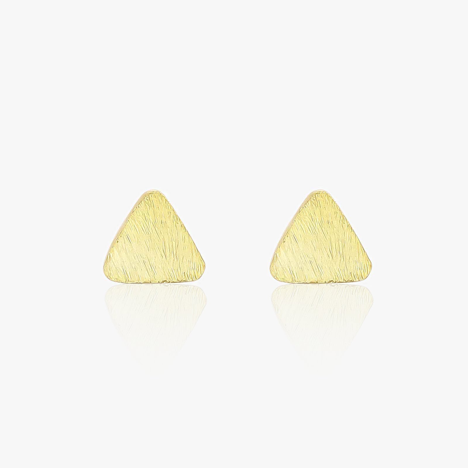 Gold-Plated Silver Triangle Stud Earrings