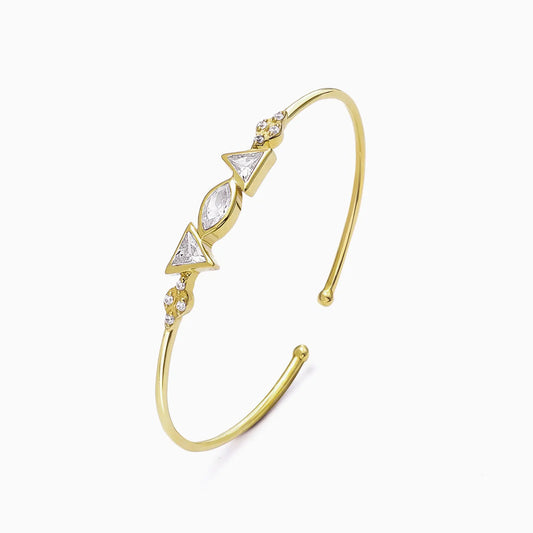Gold Plated Multi-Cut Diamond Studded Silver Bracelet