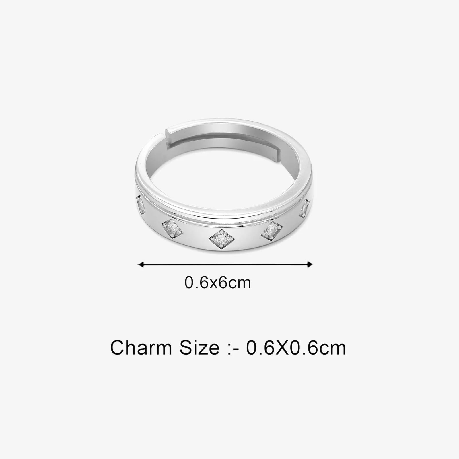 Silver CZ Band Ring for Women - Tweov Jewels