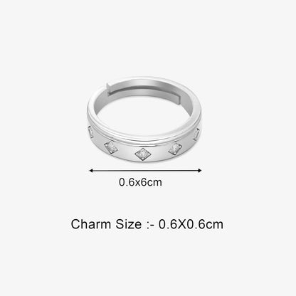 Silver CZ Band Ring for Women - Tweov Jewels