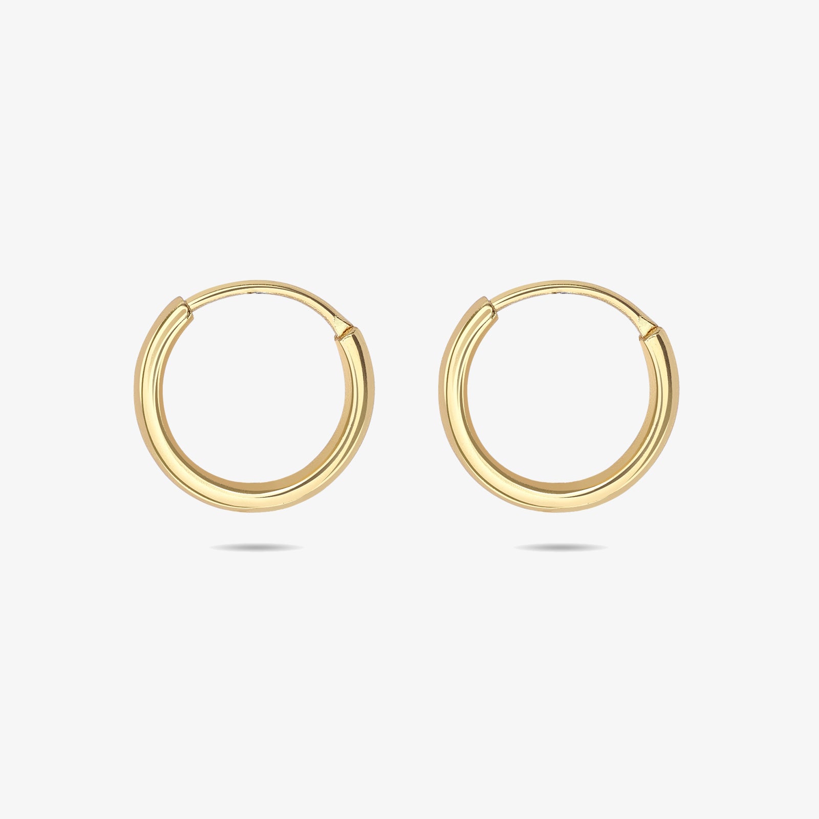 Gold-Plated Heart Silver Hoop Earrings