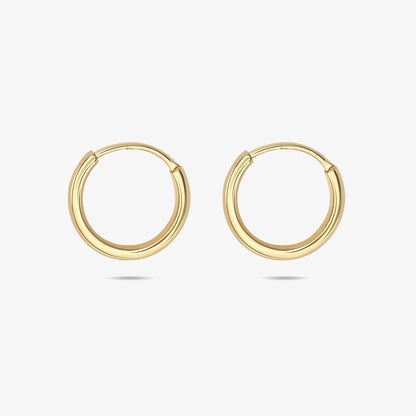 Gold-Plated Heart Silver Hoop Earrings