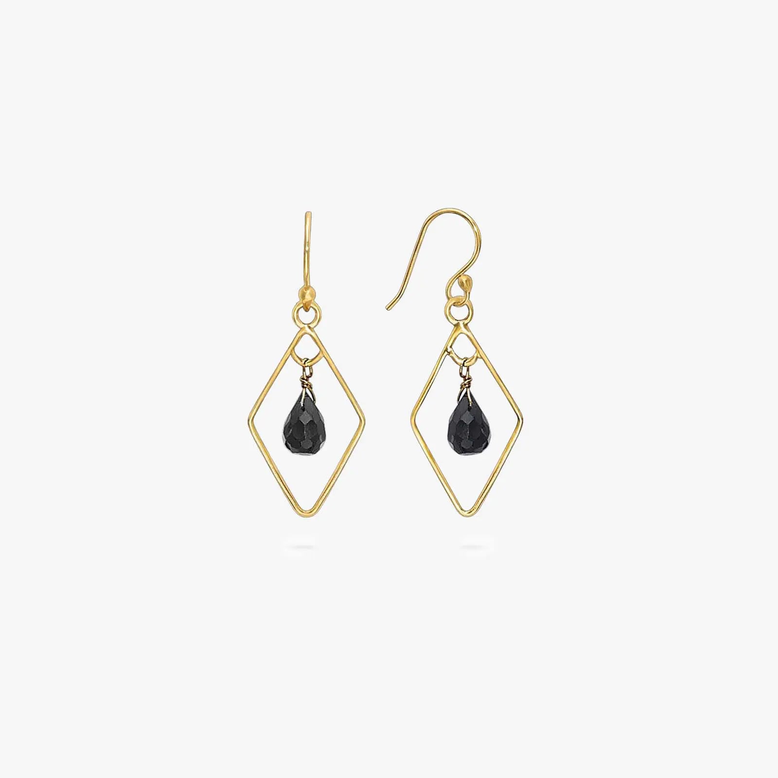 Contemporary Gold Oynx Model Earrings - Tweov Jewels