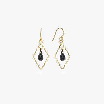 Contemporary Gold Oynx Model Earrings - Tweov Jewels