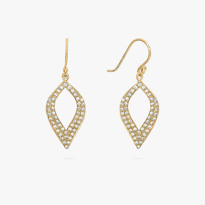 Pure Silver Gold Earrings Odyssey of Cubic Zircon - Tweov Jewels